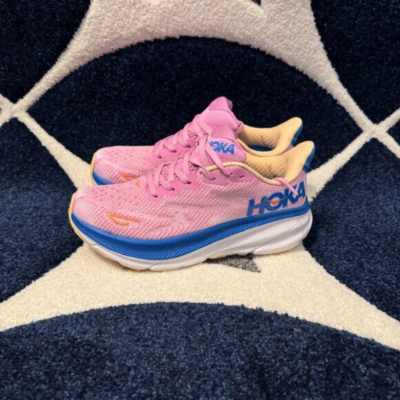 Hoka One One Clifton 9 Pink and Blue Running Shoe Women’s Size 7.5 - Picture 5 of 6